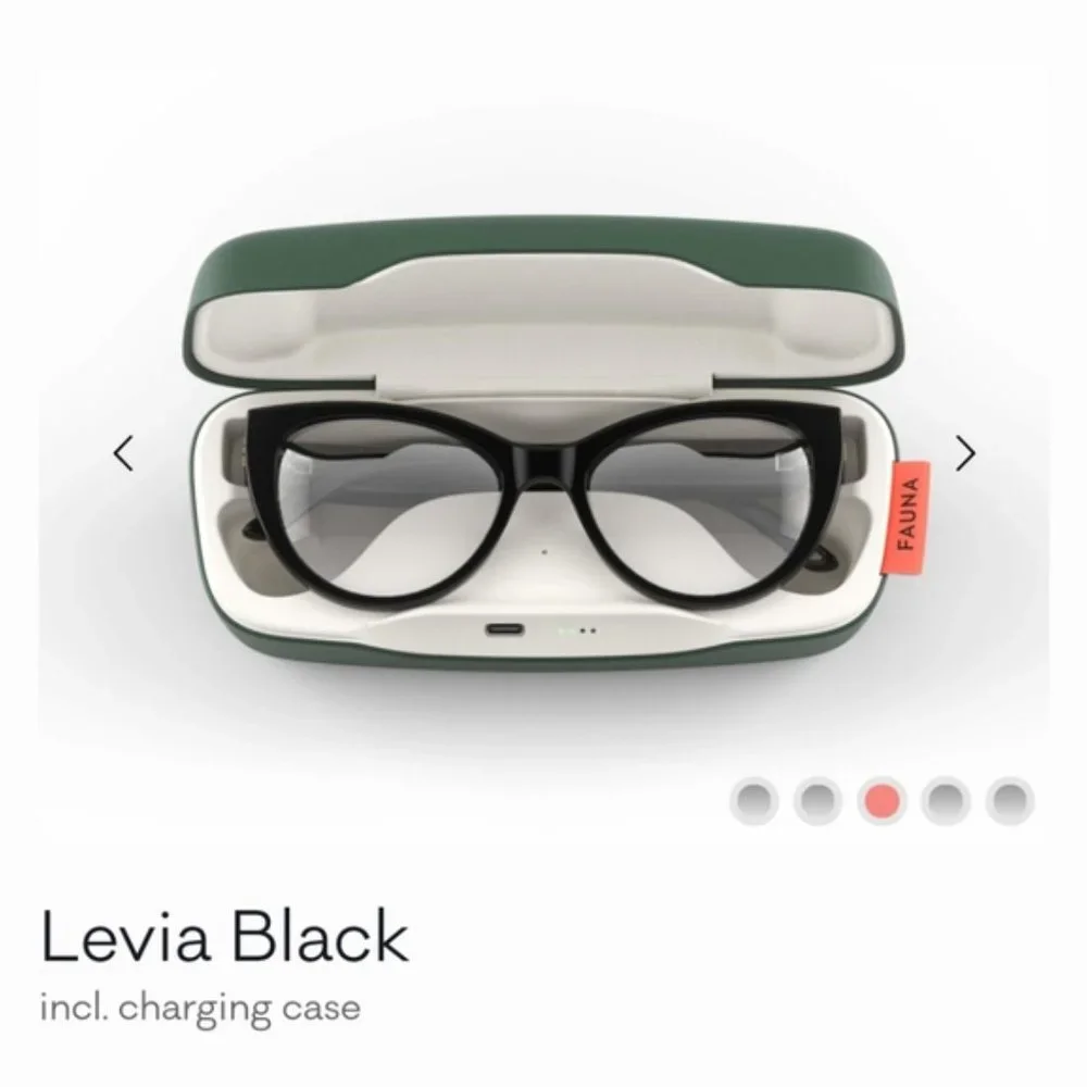 FAUNA Bluetooth Audio Smart Glasses with Blue Light Filter Lenses NWT